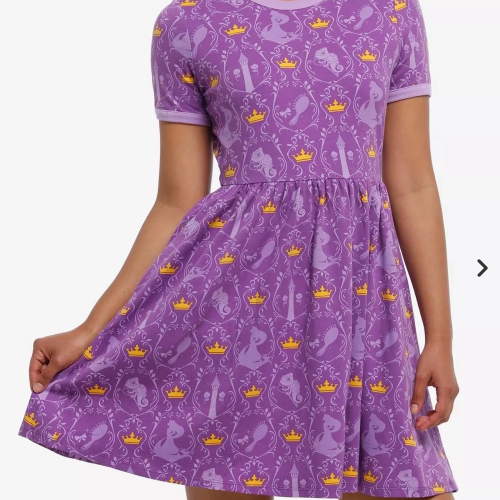 HERUNIVERSE - Disney Tangled Dress with Yellow Crown Design
